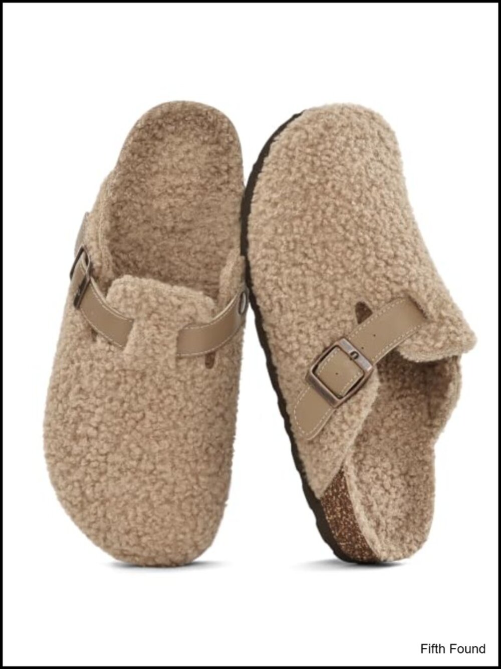 Fur Lined Genuine Suede Clogs Fuzzy Cork Footbed Potato Shoes